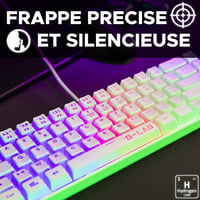 The G-Lab KeyZ Hydrogen 60%-os gamer billentyűzet, félig mechanikus, AZERTY - fehér 3