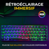 Bezdrôtová herná klávesnica G-LAB Keyz Hydrogen WL, 60 % s RGB podsvietením, čierna 2