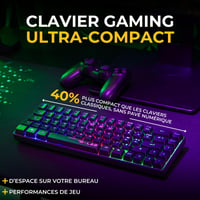 Bezdrôtová herná klávesnica G-LAB Keyz Hydrogen WL, 60 % s RGB podsvietením, čierna 3