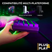 Bezdrôtová herná klávesnica G-LAB Keyz Hydrogen WL, 60 % s RGB podsvietením, čierna 8