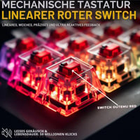 Mechanická herná klávesnica THE G-LAB Keyz Titanium 65 %, červené spínače, RGB – čierna 3