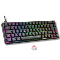 Mechanická herná klávesnica THE G-LAB Keyz Titanium 65 %, červené spínače, RGB – čierna 1