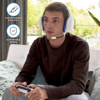 Herné slúchadlá G-LAB Korp Cobalt – biele, stereo mikrofón, ultraľahké, ultra basy, 3,5 mm jack – PC, PS4, PS5, Xbox One, Mac, Nintendo Switch 6
