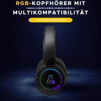 Bezdrôtové herné slúchadlá The G-Lab Korp Iridium, 2,4 GHz, Bluetooth, 45 h výdrž batérie, RGB, odnímateľný mikrofón, čierne, pre PS5, PS4, PC, Switch, Android 6