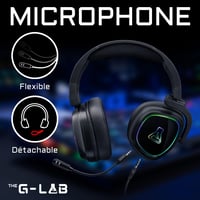 Bezdrôtové herné slúchadlá The G-Lab Korp Promethium – Bluetooth, 2,4 GHz, káblový režim – PS4, PS5, PC, Switch – odnímateľný mikrofón, RGB 4