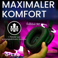 Bezdrôtové herné slúchadlá The G-Lab Korp Promethium – Bluetooth, 2,4 GHz, káblový režim – PS4, PS5, PC, Switch – odnímateľný mikrofón, RGB 5