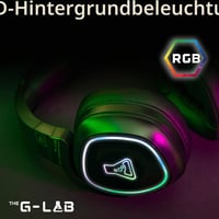 Bezdrôtové herné slúchadlá The G-Lab Korp Promethium – Bluetooth, 2,4 GHz, káblový režim – PS4, PS5, PC, Switch – odnímateľný mikrofón, RGB 6