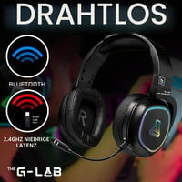 Bezdrôtové herné slúchadlá The G-Lab Korp Promethium – Bluetooth, 2,4 GHz, káblový režim – PS4, PS5, PC, Switch – odnímateľný mikrofón, RGB 2