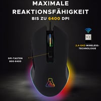 Káblová herná myš THE G-LAB Kult Helium – 6 tlačidiel, 7-farebné LED podsvietenie, optický senzor 800 – 6400 DPI, čierna – kompatibilná s PC, PS4, PS5 a Xbox One 2