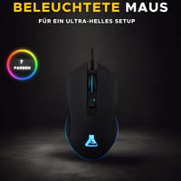 Káblová herná myš THE G-LAB Kult Helium – 6 tlačidiel, 7-farebné LED podsvietenie, optický senzor 800 – 6400 DPI, čierna – kompatibilná s PC, PS4, PS5 a Xbox One 4