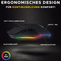 Káblová herná myš THE G-LAB Kult Helium – 6 tlačidiel, 7-farebné LED podsvietenie, optický senzor 800 – 6400 DPI, čierna – kompatibilná s PC, PS4, PS5 a Xbox One 3
