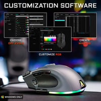 Herná myš The G-LAB Kult Nitrogen Core – optický senzor Avago 10 000 DPI, RGB, nastaviteľná hmotnosť, 11 programovateľných tlačidiel, ultraľahká, čierna 6