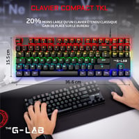 The G-Lab Keyz Mercury TKL mechanikus gamer billentyűzet, AZERTY, USB - fehér 8