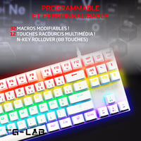 The G-Lab Keyz Mercury TKL mechanikus gamer billentyűzet, AZERTY, USB - fehér 5