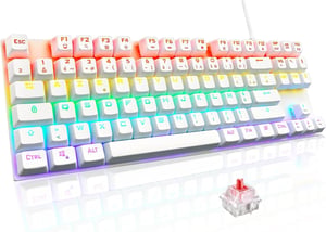 G-Lab Keyz Mercury TKL mehanička gaming tipkovnica, AZERTY, USB - bijela