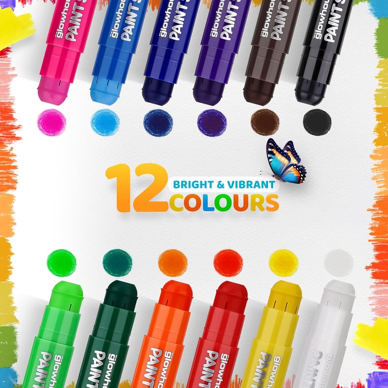The Glowhouse Tempera Színes Ceruzák 12 Darabos Készlet Gyerekeknek