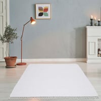 Theko Happy Cotton Síkszövött Szőnyeg Fehér 60x120 cm Kézzel Szőtt - 60 x 120 cm (Rectangular), White 2