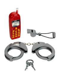 Detská policajná súprava Theo Klein 8860 – putá, píšťalka a hračkársky mobilný telefón, od 3 rokov 3