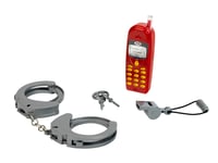 Detská policajná súprava Theo Klein 8860 – putá, píšťalka a hračkársky mobilný telefón, od 3 rokov 1