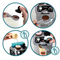 Detský kávovar Theo Klein 9510 Barista – s nádržkou na vodu, funkciou prietoku, kávovými kapsulami a šálkami, od 3 rokov 3