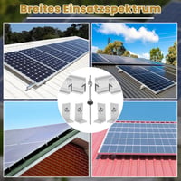 Therlan 2 modulos napelem tartó szett, színes acélcserép és lemez tetőhöz, 200 mm alumínium konzol 8