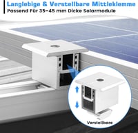 Therlan 2 modulos napelem tartó szett, színes acélcserép és lemez tetőhöz, 200 mm alumínium konzol 4