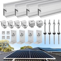 Therlan 2 modulos napelem tartó szett, színes acélcserép és lemez tetőhöz, 200 mm alumínium konzol 1