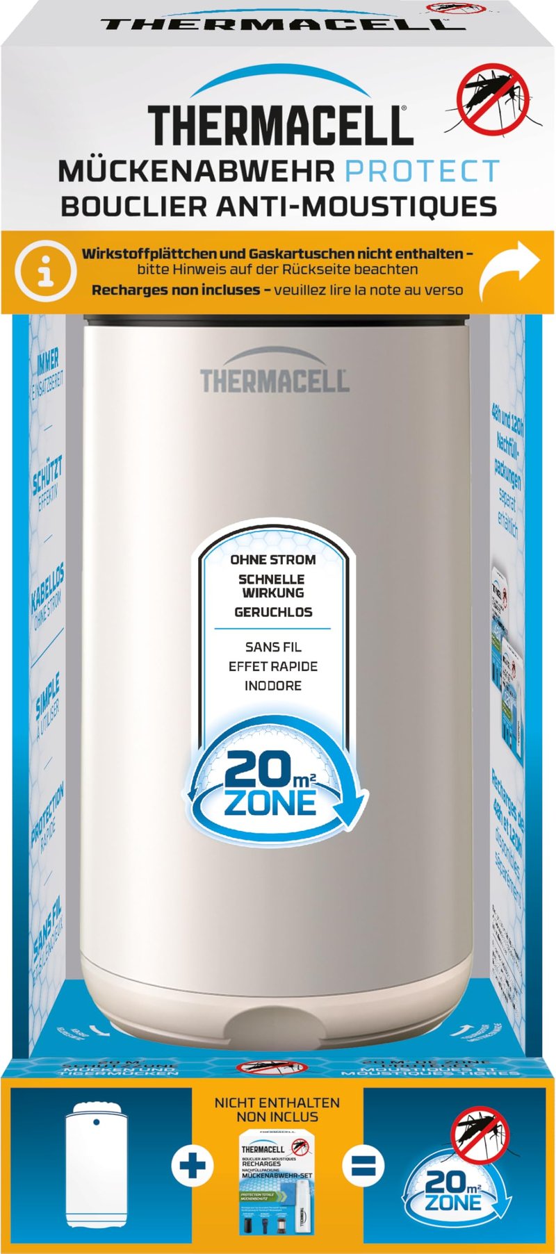 Thermacell Protect uređaj protiv komaraca, 20 m² - krem boja