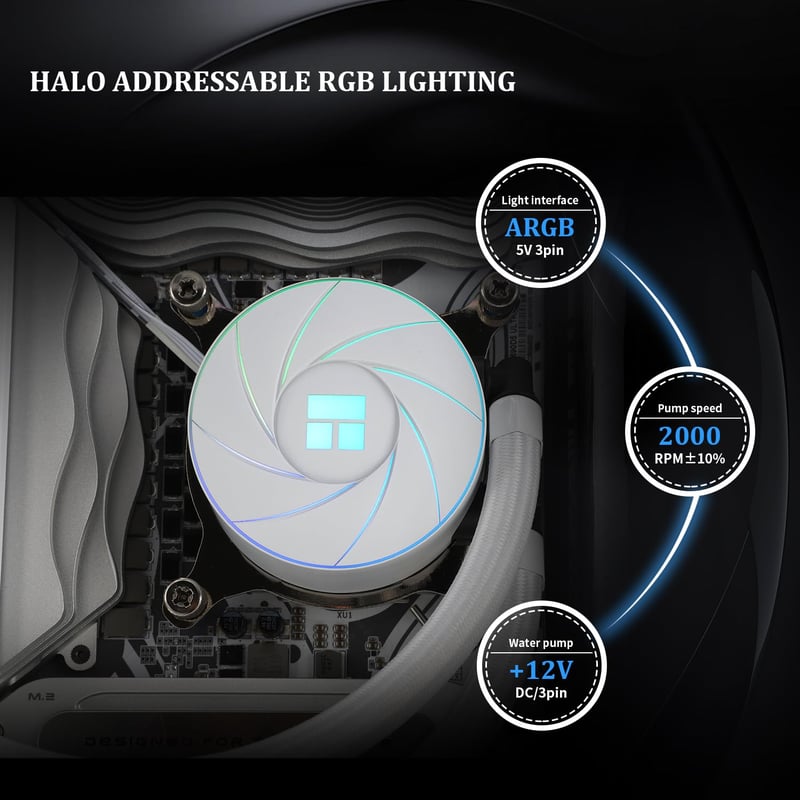 Thermalright AQUA ELITE 360 White ARGB V2 CPU vízchiller, 360mm AIO hűtés