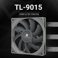 Thermalright TL-9015R CPU ventilátor 90 mm, 15 mm slim, 4 tűs PWM, 2700 RPM 2