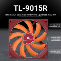 Thermalright TL-9015R CPU Hűtőventillátor 90mm PWM 4PIN, 15mm Ultra-Vékony, 2700RPM, Számítógép Ház Hűtés 2