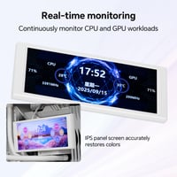 Sistem de răcire cu lichid AIO Thermalright Trofeo Vision LCD, ecran de 17,4 cm, monitor USB-C pentru monitorizarea hardware în timp real, cu teme predefinite și DIY, pentru PC de gaming, alb 3