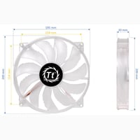 PC ventilátor do skrine Thermaltake Pure 20 LED 200 mm, 800 ot./min, 3-pin, modrý 2