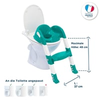 Thermobaby Kiddyloo detské WC sedadlo so schodíkmi - smaragdovozelená - nastaviteľné nožičky, protišmykový povrch, skladacie - od 18 mesiacov 5