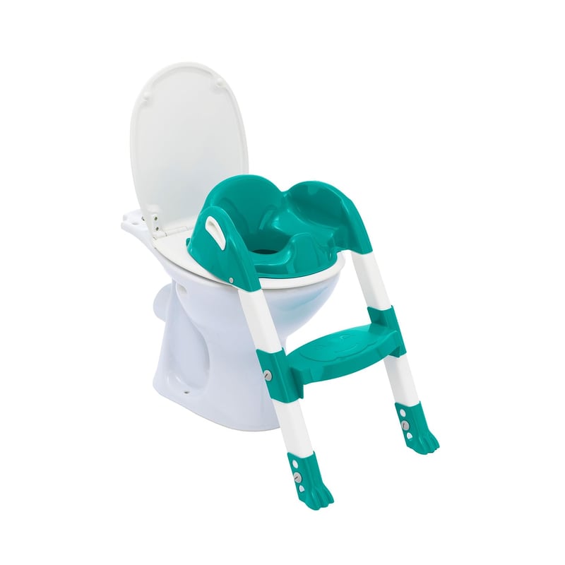 Thermobaby Kiddyloo detské WC sedadlo so schodíkmi - smaragdovozelená - nastaviteľné nožičky, protišmykový povrch, skladacie - od 18 mesiacov