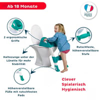 Thermobaby Kiddyloo detské WC sedadlo so schodíkmi - smaragdovozelená - nastaviteľné nožičky, protišmykový povrch, skladacie - od 18 mesiacov 3