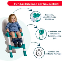 Thermobaby Kiddyloo detské WC sedadlo so schodíkmi - smaragdovozelená - nastaviteľné nožičky, protišmykový povrch, skladacie - od 18 mesiacov 4