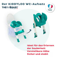 Thermobaby Kiddyloo detské WC sedadlo so schodíkmi - smaragdovozelená - nastaviteľné nožičky, protišmykový povrch, skladacie - od 18 mesiacov 2