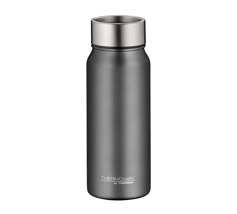 Termo hrnček THERMOcafé by THERMOS z nehrdzavejúcej ocele, Stone Grey, 500 ml, s odnímateľným nepriepustným vekom, udrží nápoj teplý až 9 hodín
