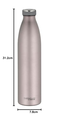 Termoska THERMOcafé by THERMOS TC Bottle, matná ružová, nehrdzavejúca oceľ, 1 l – 12 hodín teplé, 24 hodín studené, vhodná na sýtené nápoje, nepriepustná 6