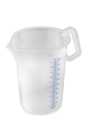 Thermohauser Mjerna posuda sa zatvorenom ručkom, 5000 ml, PP plastika, plava skala u litrama i mililitrima, prozirna