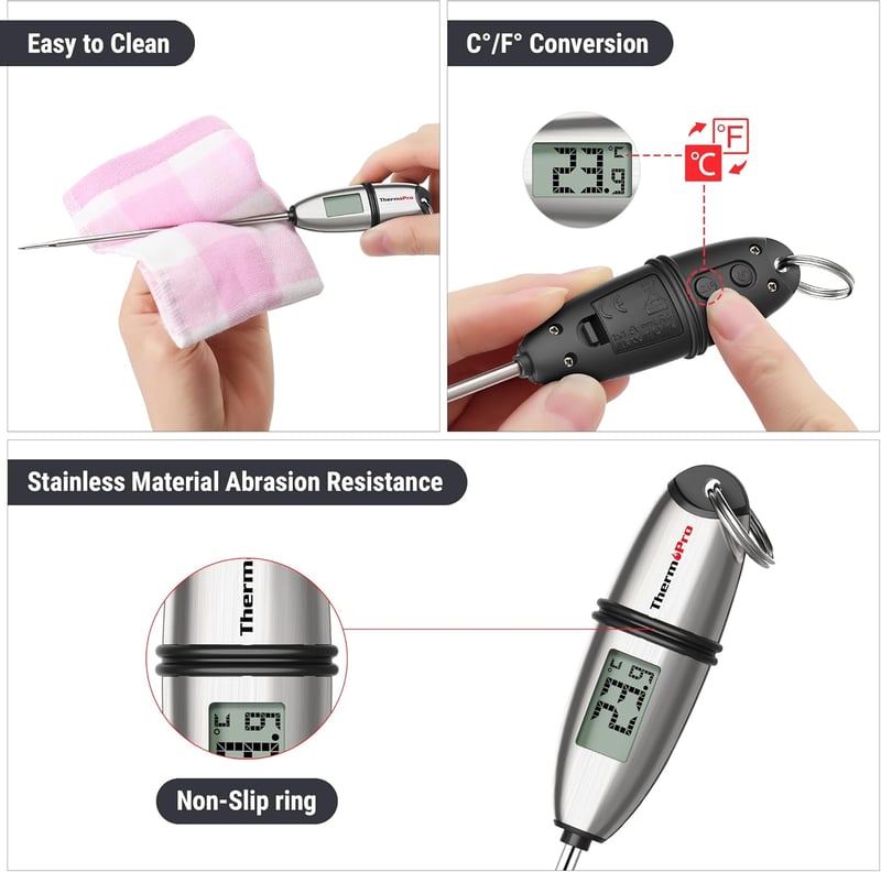 ThermoPro digitális húshőmérő hosszú szondával, grillezéshez és sütéshez