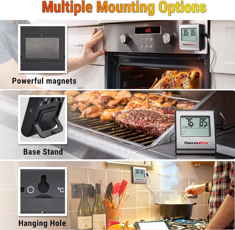 ThermoPro TP16 Digitális Húshőmérő Sütőhőmérő Grillhőmérő Időzítővel