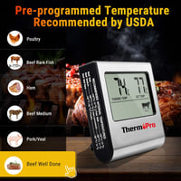 ThermoPro TP16 Digitális Húshőmérő Sütőhőmérő Grillhőmérő Időzítővel 2