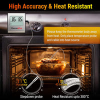 ThermoPro TP16 Digitális Húshőmérő Sütőhőmérő Grillhőmérő Időzítővel 5