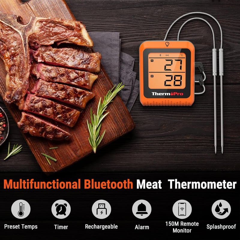 ThermoPro TP25H2 Bluetooth Konyhai Hőmérő Időzítővel és Riasztással