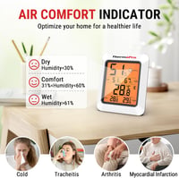 ThermoPro TP350 Bluetooth Hőmérő és Páratartalom Mérő 80m Hatótávval - Adatexportálás, Alkalmazásvezérlés Otthonhoz, Irodához, Borpincéhez 7
