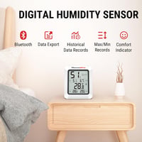 ThermoPro TP350 Bluetooth Hőmérő és Páratartalom Mérő 80m Hatótávval - Adatexportálás, Alkalmazásvezérlés Otthonhoz, Irodához, Borpincéhez 3