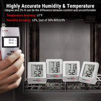 ThermoPro TP49W-3 Digitális Mini Hőmérő és Páramérő - 3 db Fehér Szobai Hőmérséklet és Páratartalom Mérő Mosolygós Indikátorral 7