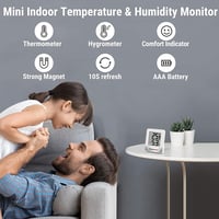 ThermoPro TP49W-3 Digitális Mini Hőmérő és Páramérő - 3 db Fehér Szobai Hőmérséklet és Páratartalom Mérő Mosolygós Indikátorral 3